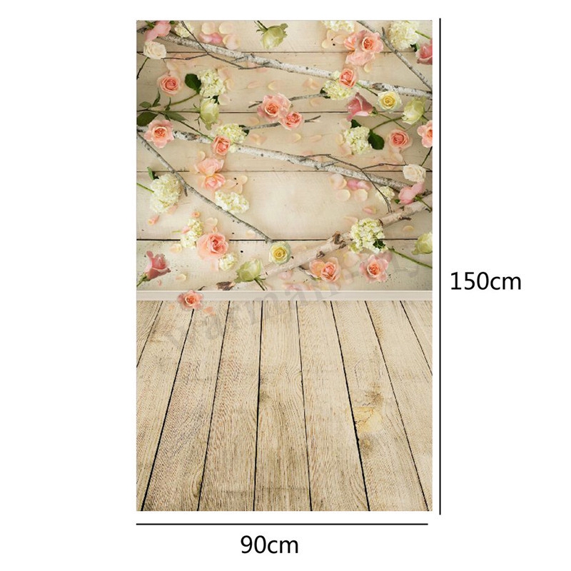 Thảm nền chụp ảnh bằng gỗ hình hoa