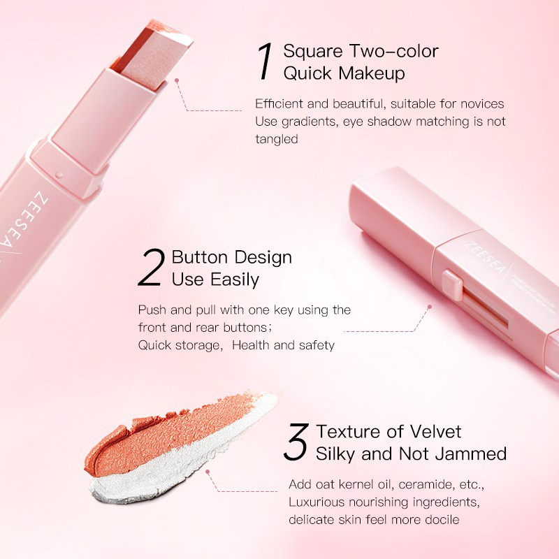 Thỏi phấn mắt ZEESEA mịn màu nhũ kim tuyến kép siêu mịn thuận tiện  | BigBuy360 - bigbuy360.vn