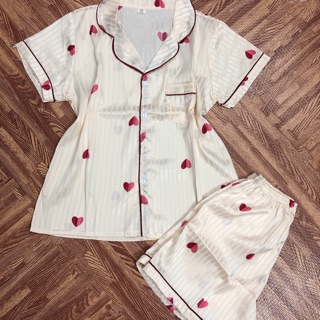 Bộ lụa satin l1 áo cộc quần đùi