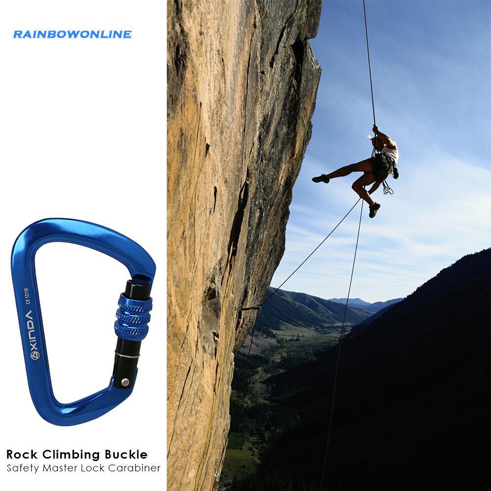 ❤RAIN❤High Quality 28KN D Shape Safety Master Lock Carabiner Outdoor Rock Climbing Buckle