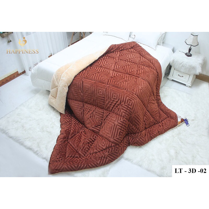 Chăn lông thỏ màu 3d sản phẩm chính hãng công ty happiness việt nam