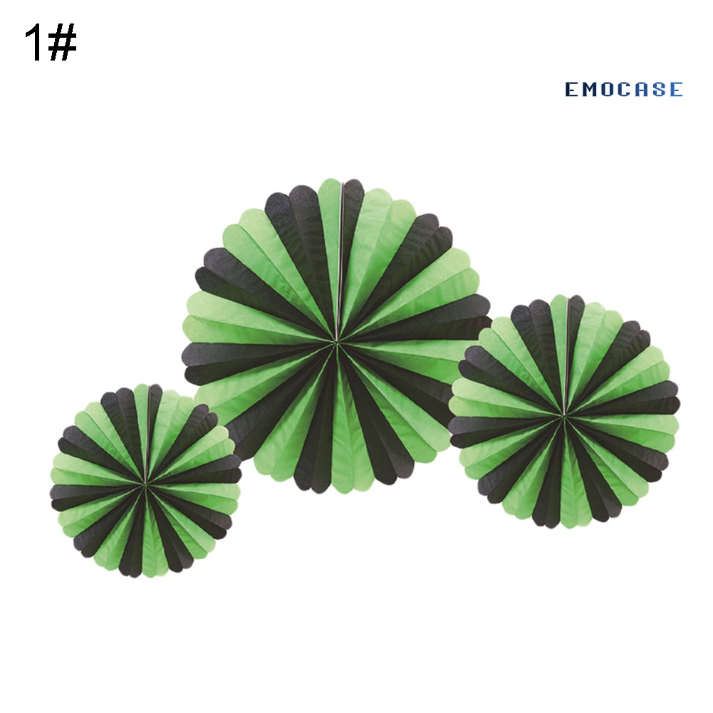 Set 3 Phụ Kiện Treo Trang Trí Tiệc Halloween Hình Tổ Ong / Tròn Bằng Giấy