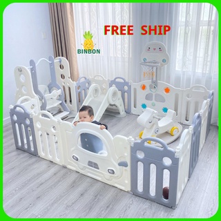 combo quây cũi BINBON + cầu trượt + xích đu + bóng rổ (  nhập khẩu , giá tốt ) , TẶNG  THẢM + 100 bóng  zj1