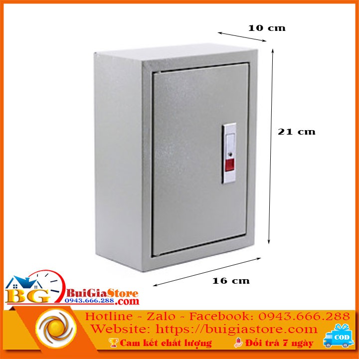 Tủ điện nổi mạ sơn tĩnh điện E.MD kích thước 21x16x10cm