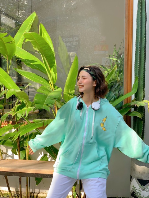 [CHÍNH HÃNG - TẶNG TÚI TOTE] Áo Khoác Trái Chuối Hoodie Zip-Up Black Monkey - Banana Killer Màu Xanh Mint | BigBuy360 - bigbuy360.vn