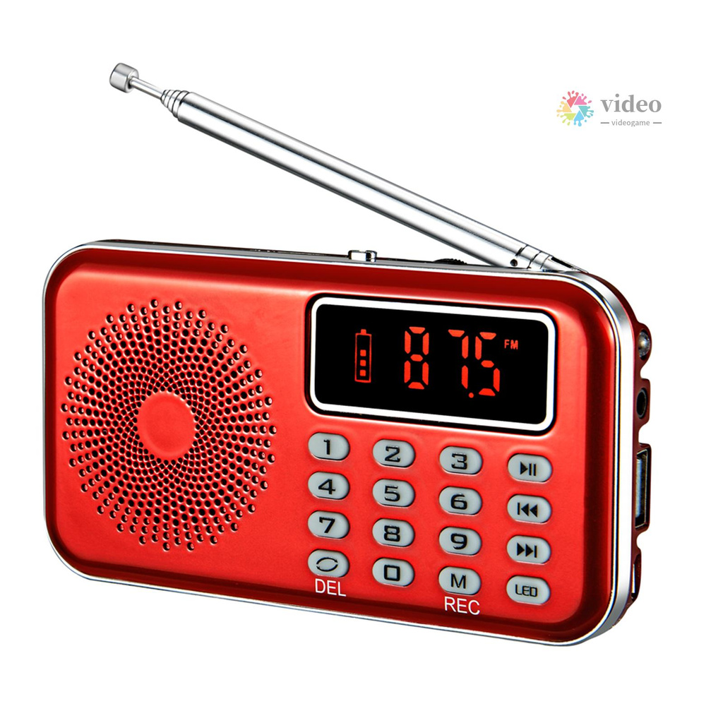 Radio Y-619 FM Mini kỹ thuật số loa 3W nghe nhạc MP3 với màn hình hiển thị 2 inch hỗ trợ USB / TF