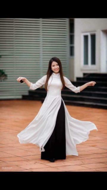 Áo dài Đồng phục học sinh vải Lụa Mỹ  - nhận đặt may theo số đo