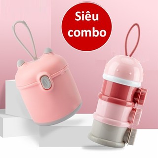 Combo hộp đựng sữa bột và hộp chia sữa có vòi cao cấp cho bé