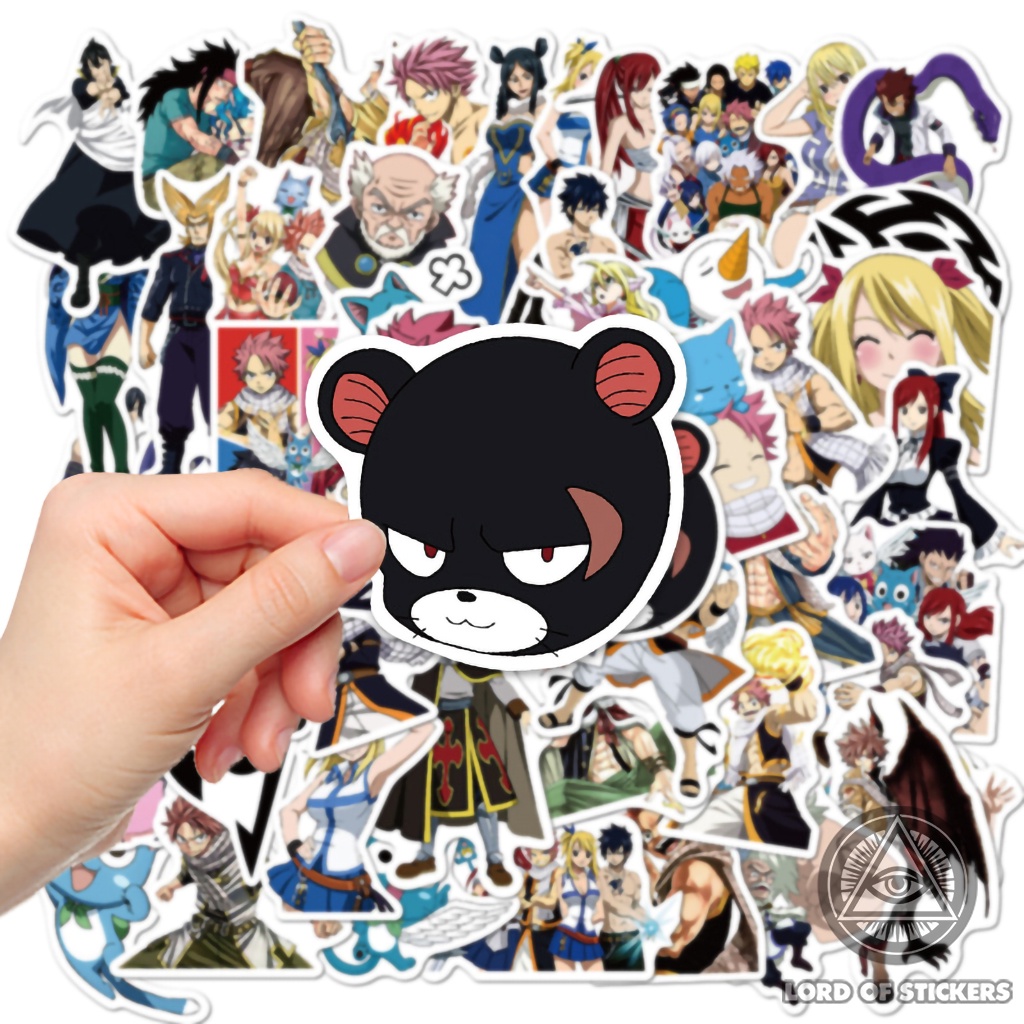 Set 50 Miếng Dán Hoạt Hình Fairy Tail Sticker Anime Manga Chống Thấm Nước Trang Trí Mũ Bảo Hiểm, Ván Trượt, Laptop, Sổ