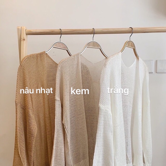 Áo khoác len mỏng tay rộng đủ màu + hồng cam.