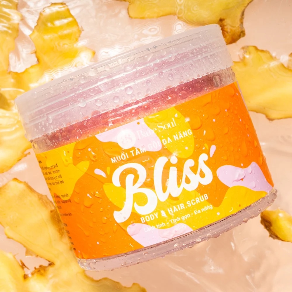 BareSoul Muối tắm gội đa năng cho da đầu và cơ thể Bliss Body &amp; Hair 300g