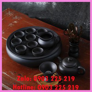 Bộ ấm chén pha trà đạo tử sa đầy đủ full phụ kiện sang trọng gd218