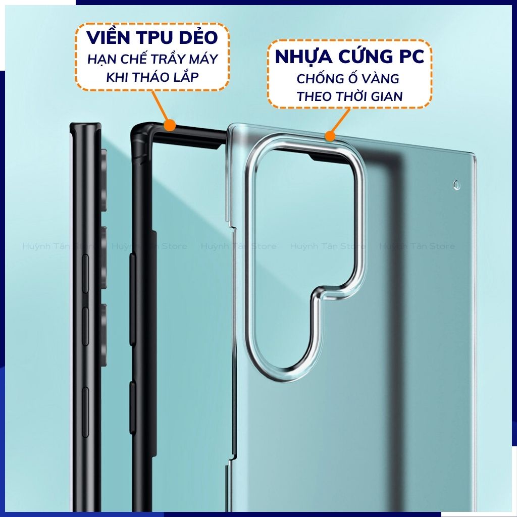 Ốp lưng s23 ultra s22 ultra chống sốc bảo vệ camera chống vân tay nhám viền màu ver 2 phụ kiện huỳnh tân store