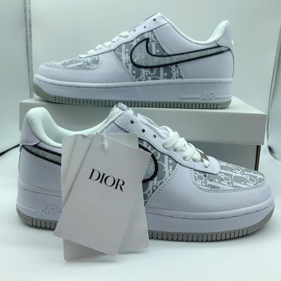 [Full Box] Giày Thể Thao Nam Nữ AF1Dior Trắng Đế Đen Mẫu Mới 2021