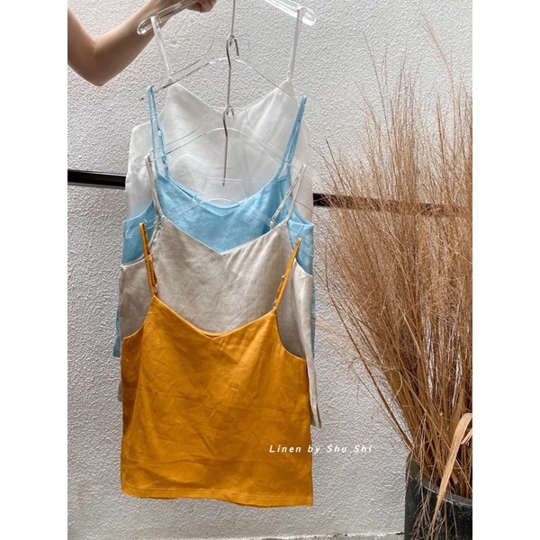 SHU SHI - Áo 2 Dây Linen Tưng Lai Xé ( ảnh chính chủ )