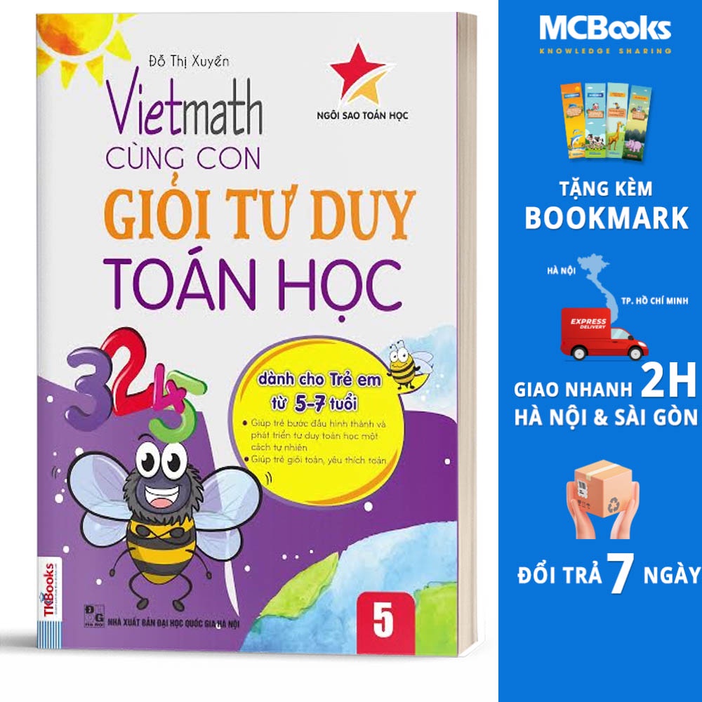 Sách - Vietmath - Cùng con giỏi tư duy toán học 5 (Tái bản 2020) - MCBooks