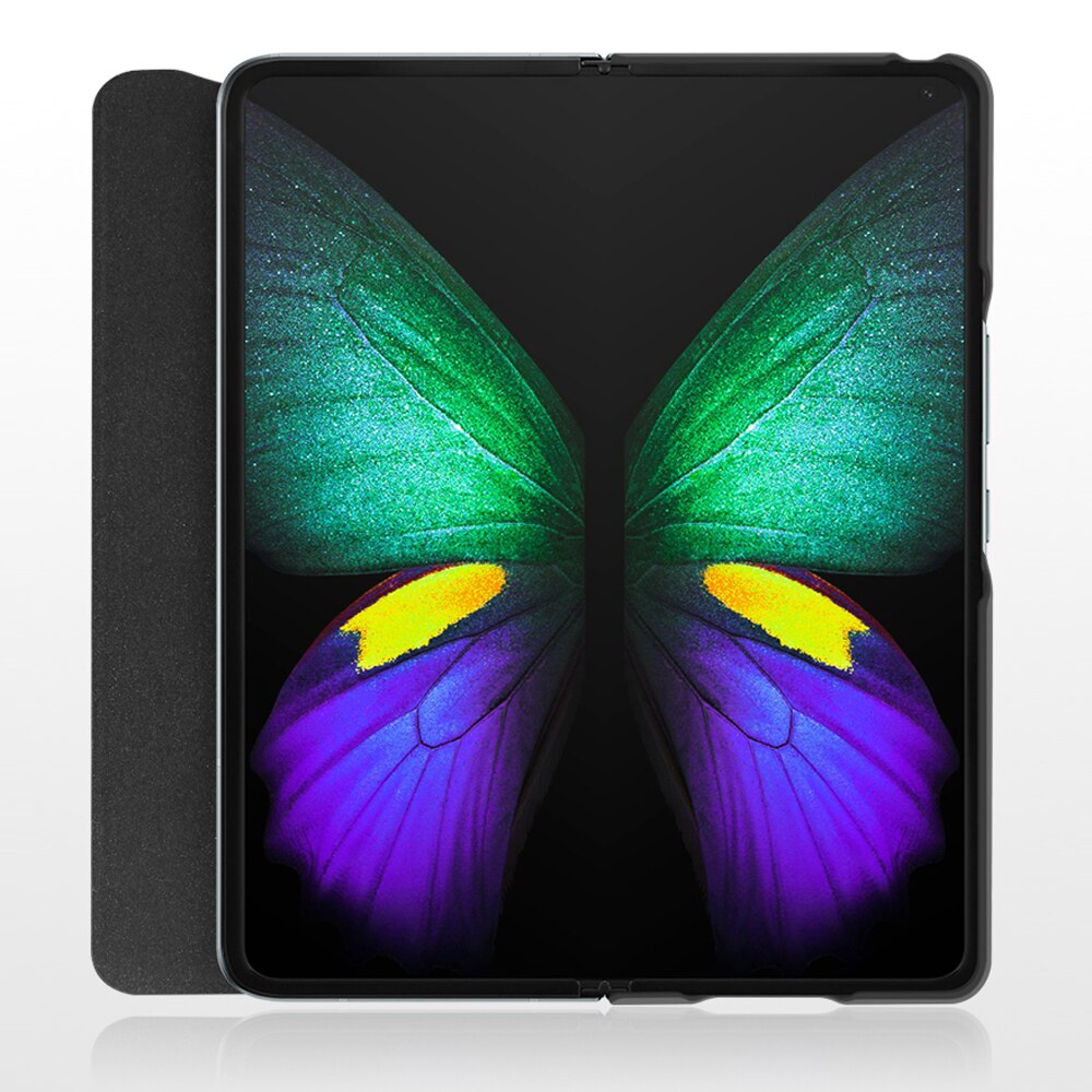 Bao da điện thoại chất liệu PU và sợi carbon có nắp gập cho Samsung Galaxy Z Fold 2 5G