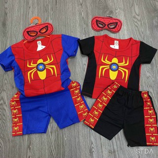 Bộ Quần Áo Siêu Nhân Nhện Cọc Tay Kèm Mặt Nạ