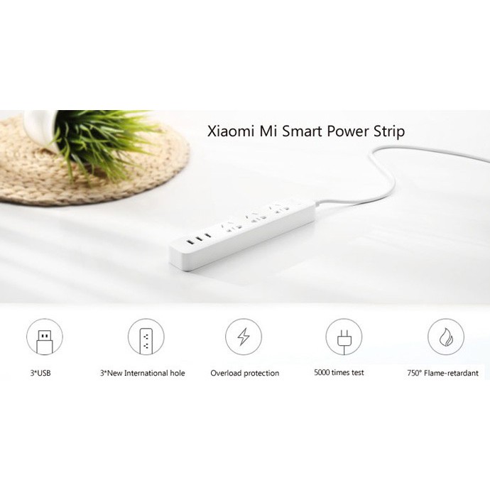 Ổ Cắm Điện Thông Minh Xiaomi Mi Smart Power + 3 Cổng Usb 2a