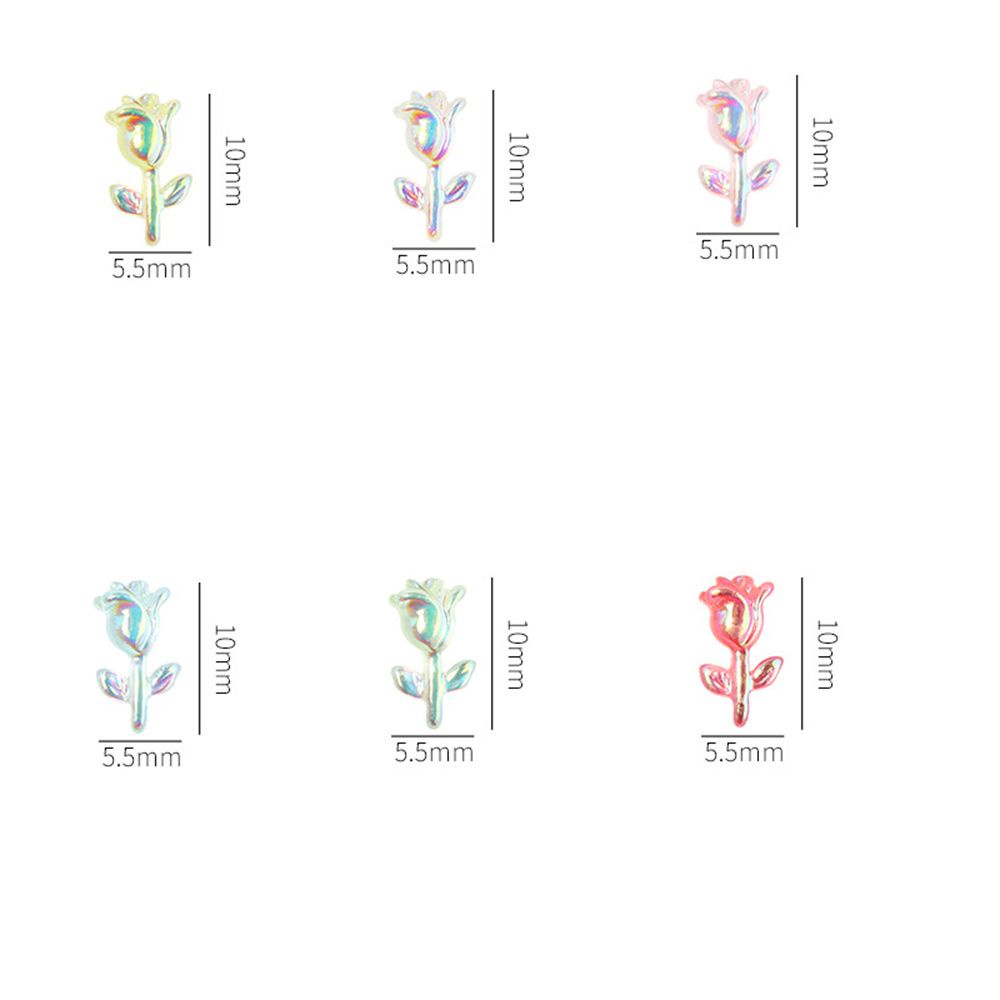 [Hàng mới về] Phụ kiện trang trí móng tay hình hoa hồng 3D nhiều màu lấp lánh