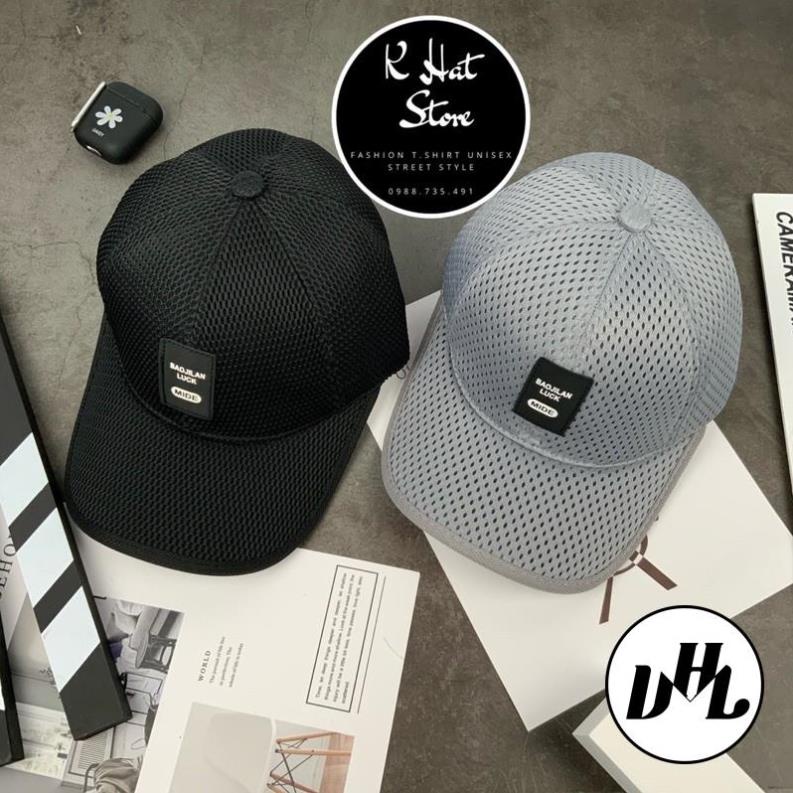 Nón Kết Lưới Black Logo Khoá Bấm Thời Trang Nam Nữ
