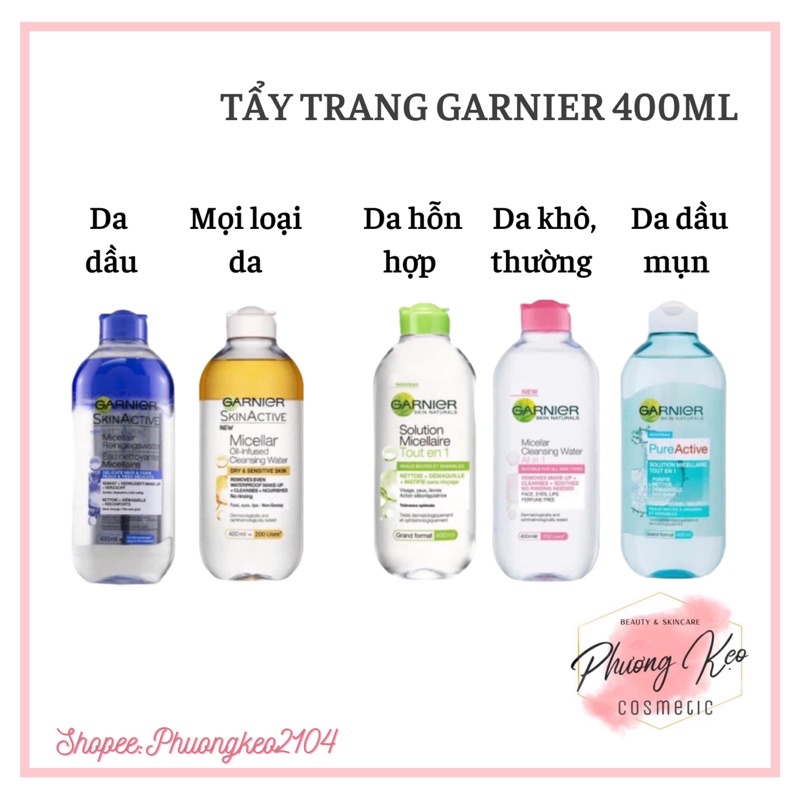 [ HÀNG CÓ SẴN] Tẩy trang Garnier 400ml