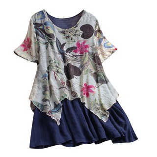 Đầm nữ ngắn tay in hoa