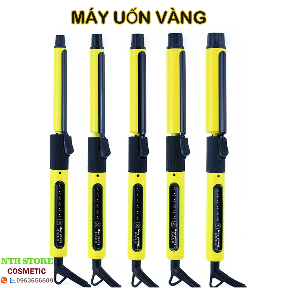 Máy uốn tóc xoăn vàng cảm ứng May Young M606 phủ sứ ceramic bóng mượt tóc chính hãng