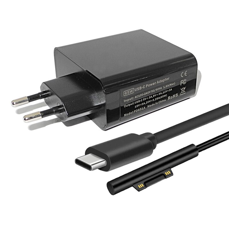 Bộ sạc USB C 15V 4A 65W cho Microsoft Surface Pro 4 Pro 5 Pro 6 Pro 7 Pro X 65W