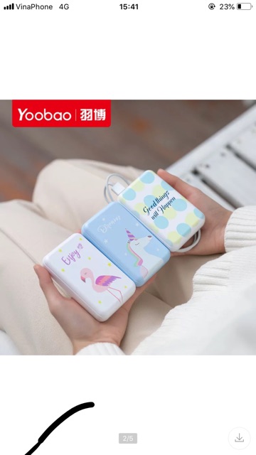 Pin sạc dự phòng-Tích điện Yoobao 10.000mAh hoạt hình chính hãng