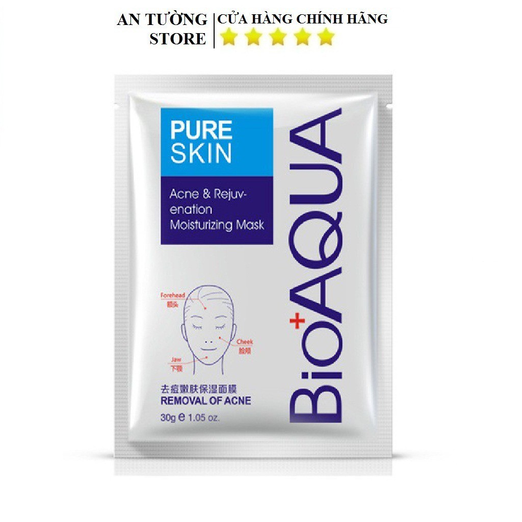 Lẻ 01 Miếng giảm Mụn Đỏ Mask Pure Skin Bioaqua