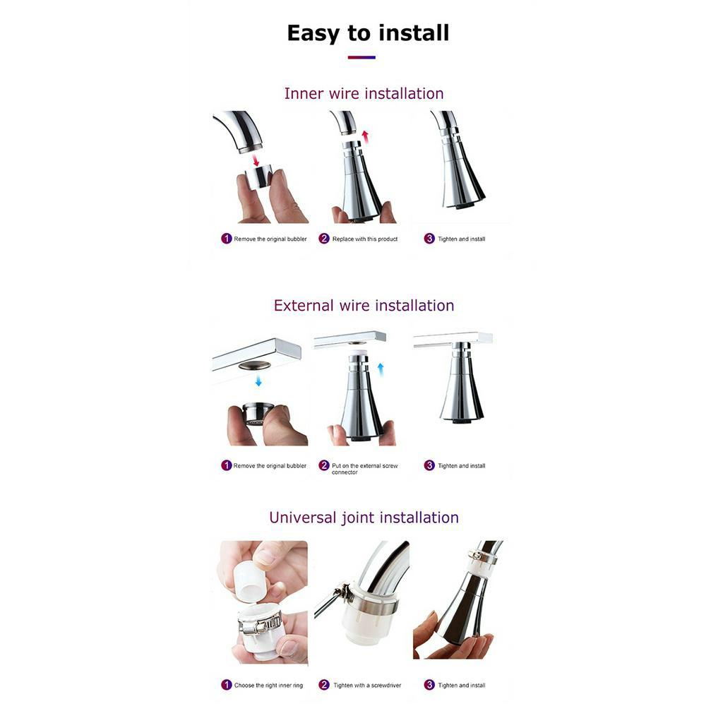 Đầu Vòi Lọc Tiết Kiệm Nước Xoay 720 Độ Cho Nhà Tắm