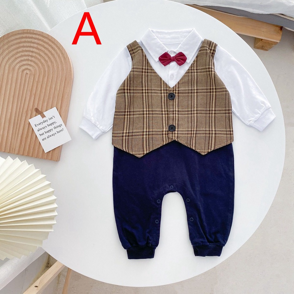 Sanlutoz Mùa thu Đứa bé Những cậu bé Rompers Bình thường Kẻ sọc Bữa tiệc