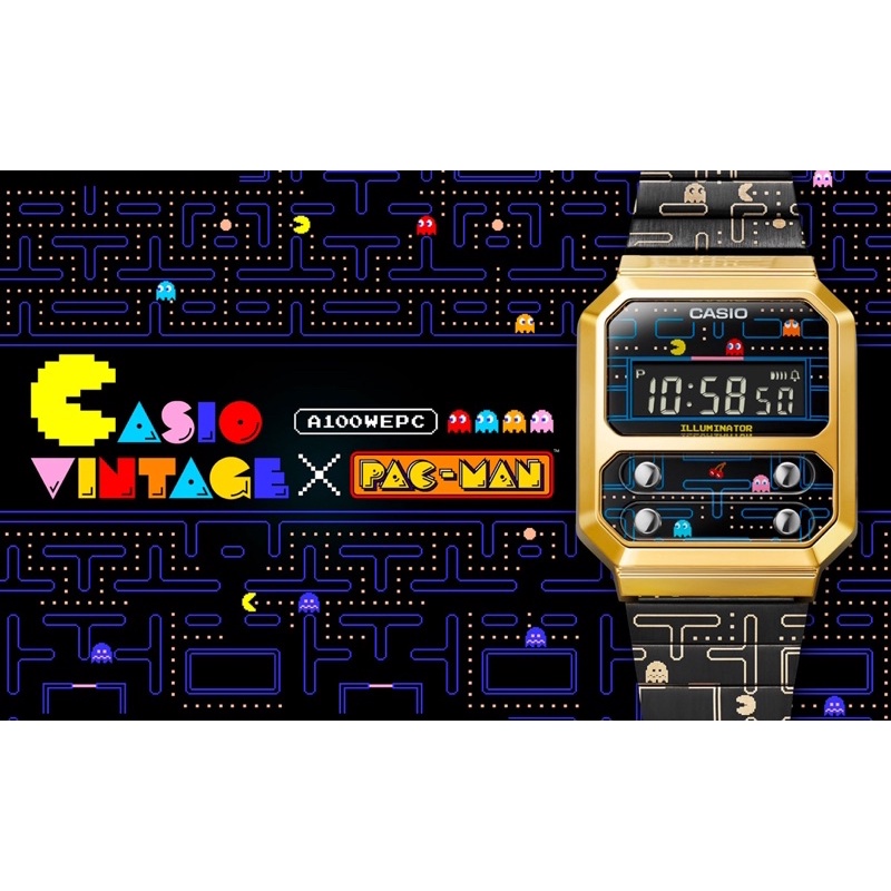 Đồng hồ nam casio vintage x pacman new season cực hiếm new fullbox chính hãng