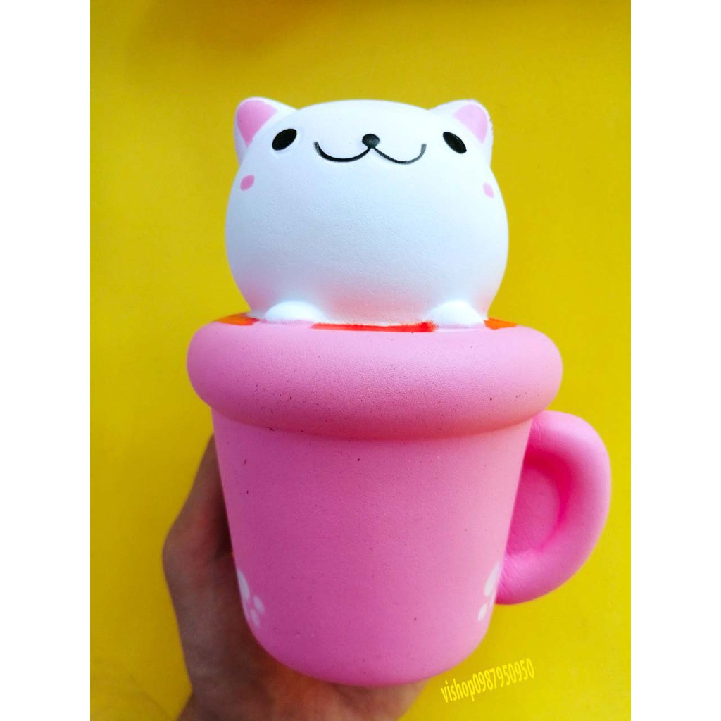 SquiShy cốc thỏ mặt bự