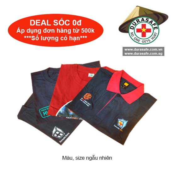 Áo thun thương hiệu DURASAFE cotton 100%, màu size ngẫu nhiên