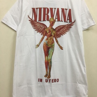Áo Nirvana In Utero trắng còn size XL
