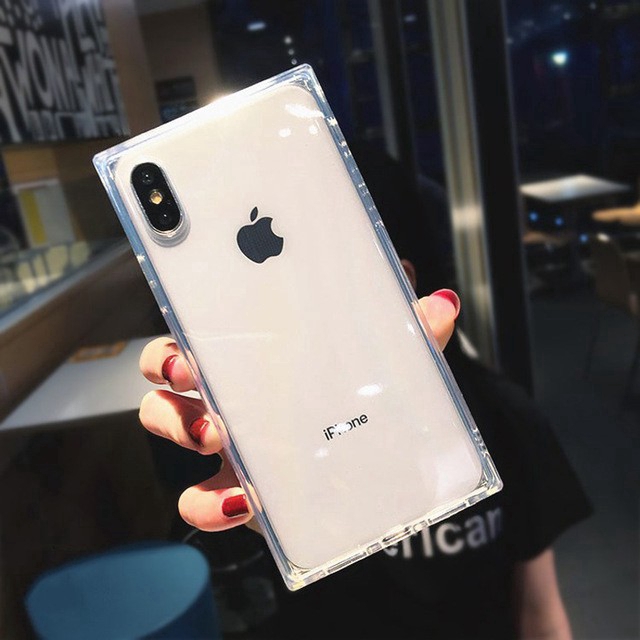 Ốp lưng vuông màu trong suốt đơn giản cho iPhone 6 6S 7 8 Plus X XS MAX XR 11 PRO MAX | BigBuy360 - bigbuy360.vn