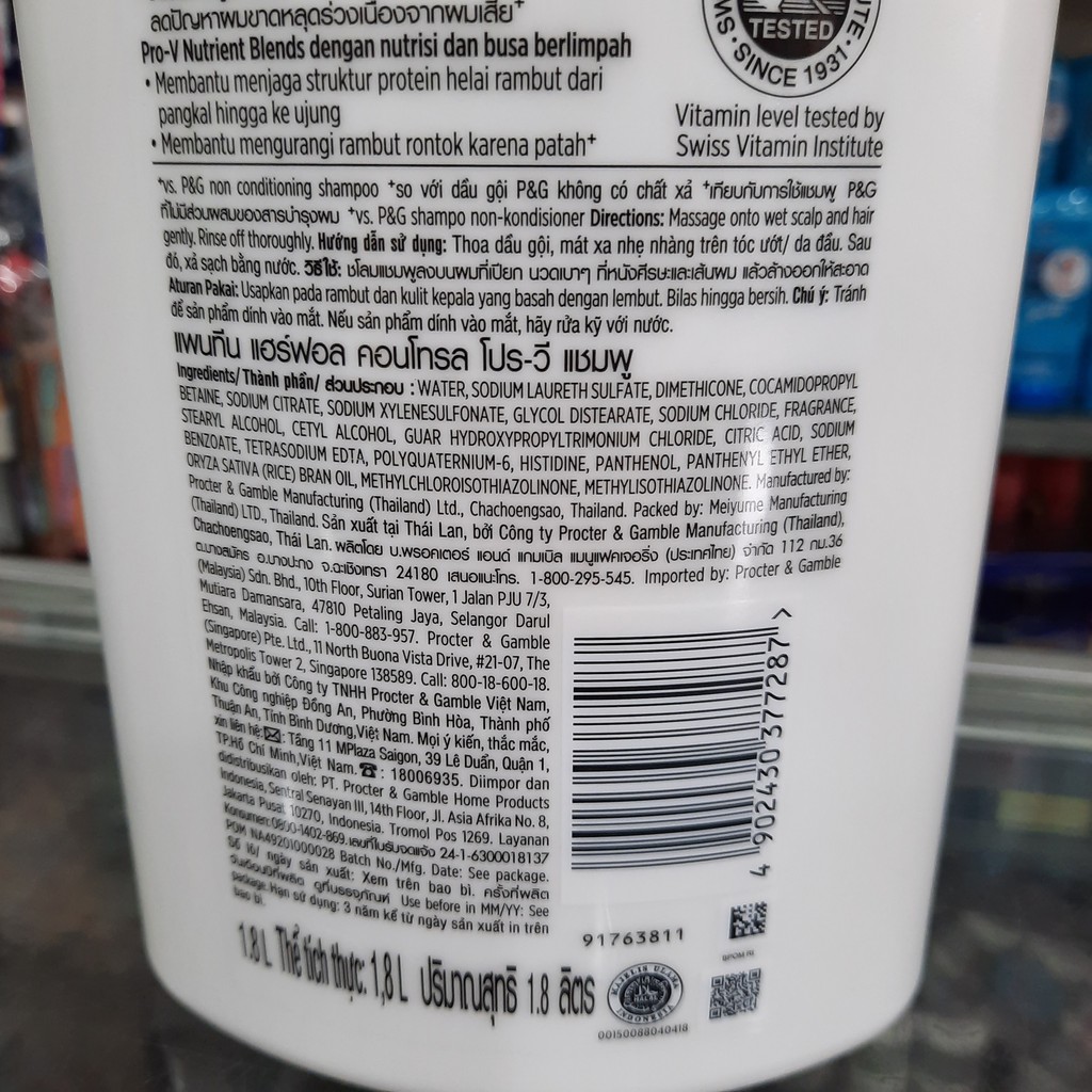 Dầu Gội Pantene Ngăn Rụng Tóc 1.8L