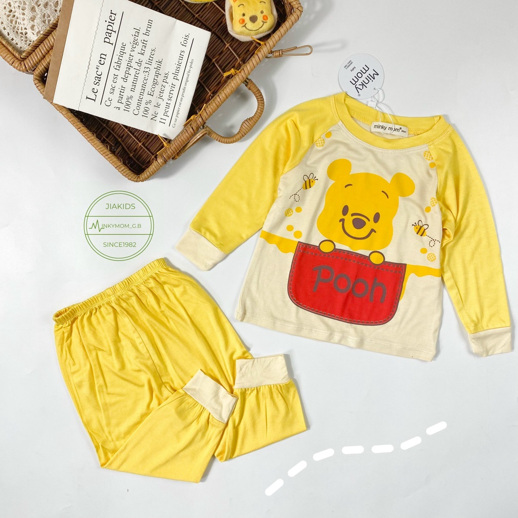 Bộ Dài Tay THUN LẠNH MINKY MOM In Nhân Vật Hoạt Hình Cho Bé TD-IN53