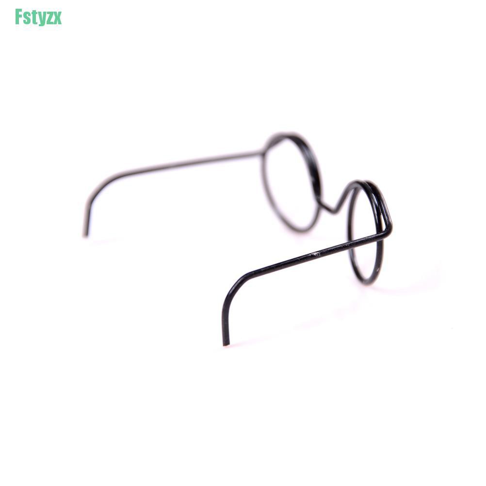 fstyzx 2PCS  Round Frame Lensless Retro cool doll glasses for 1/6 30cm BJD Doll