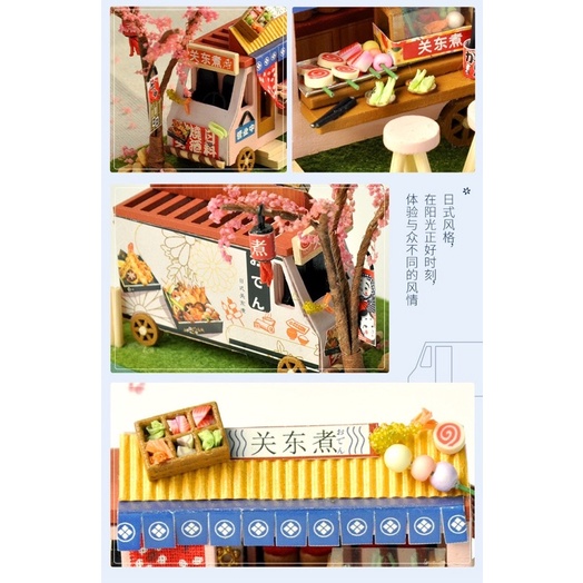 (Tặng mica,keo sữa,đèn) Mô hình đồ chơi bằng gỗ bé tự lắp ráp Nhà búp bê 2in1 Diy doll house TT2