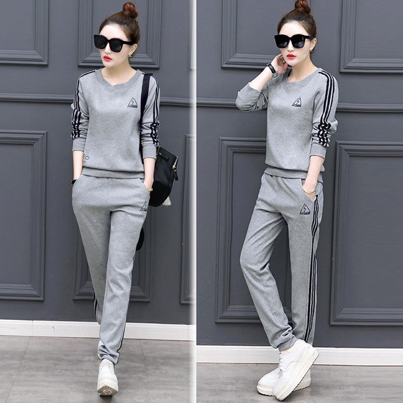 Bộ đồ thể thao thu đông quần dài họa tiết tam giác