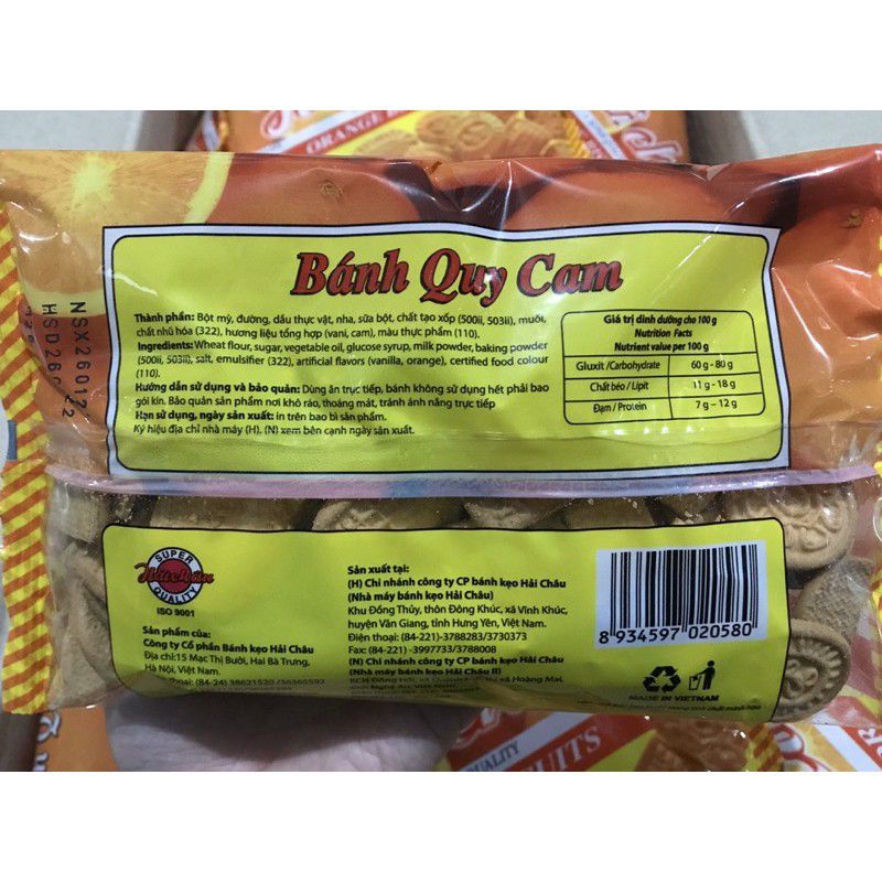 Combo 5 gói Bánh quy cam Hải Châu 130g loại ngon