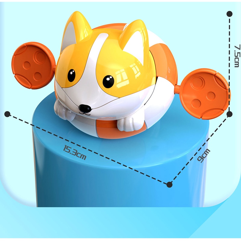 Đồ Chơi Chó Corgi Kéo Dây Cót Bơi Trên Mặt Nước-,Đồ chơi Nhà Tắm, Hồ Bơi