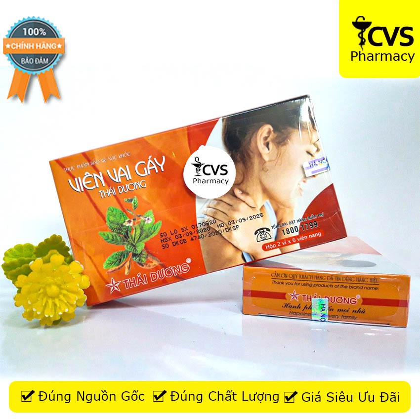 Viên vai gáy Thái Dương - Hỗ trợ giảm đau mỏi, tê dại các chi - Hộp 12 &amp; 30 viên - CVS Pharmacy