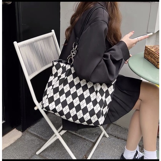 Túi Công Sở Họa Tiết Trám Cao Cấp Đựng A4, Đi Học, Đi Làm, Đi Chơi Thời Trang Superbag 356