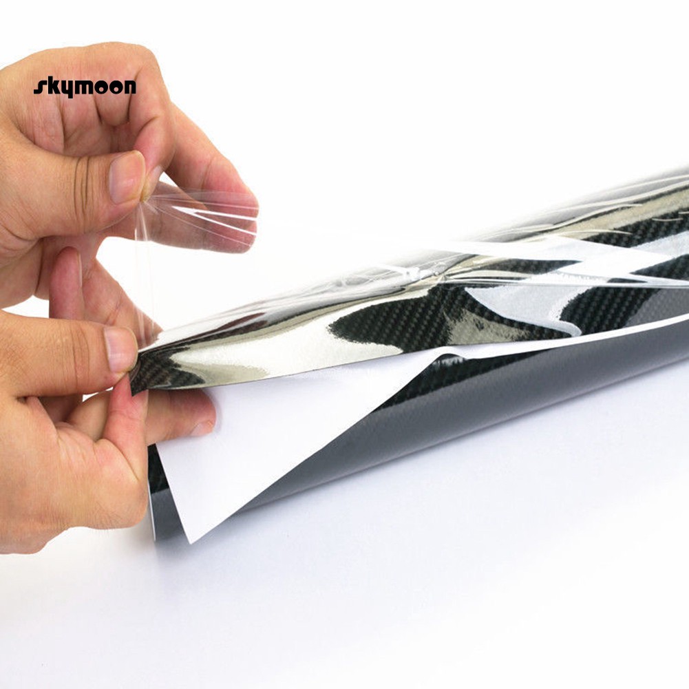 Nhãn dán PVC trang trí xe hơi hình sợi carbon chống nước siêu bóng 5D