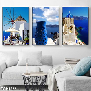 Bộ 3 tranh canvas CẢNH BIỂN khung gỗ cao cấp - ANNA DECOR SG