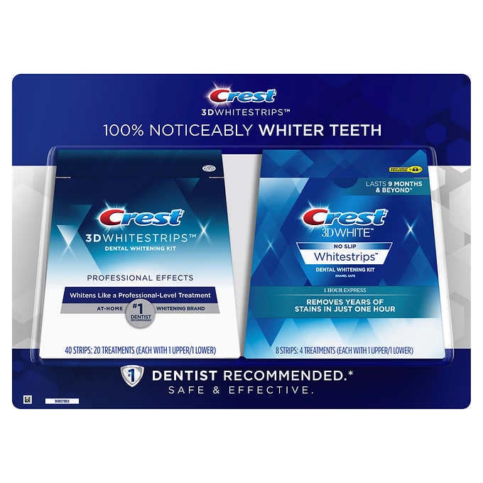 Miếng dán trắng răng Crest 3D Whitestrips Dental Whitening Kit - Mỹ